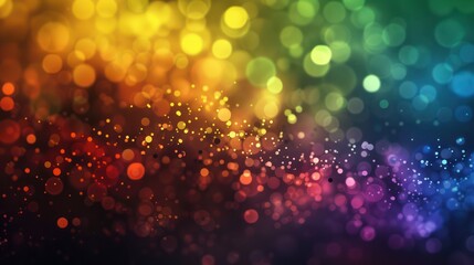 Beautiful bokeh effect with sparkling lights transitioning through the colors of the rainbow, depicting celebration and joy