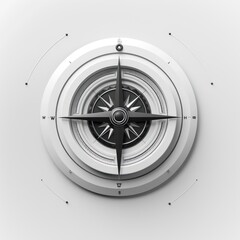 compass, minimalistic and sleek in black and white
