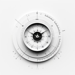 compass, minimalistic and sleek in black and white

