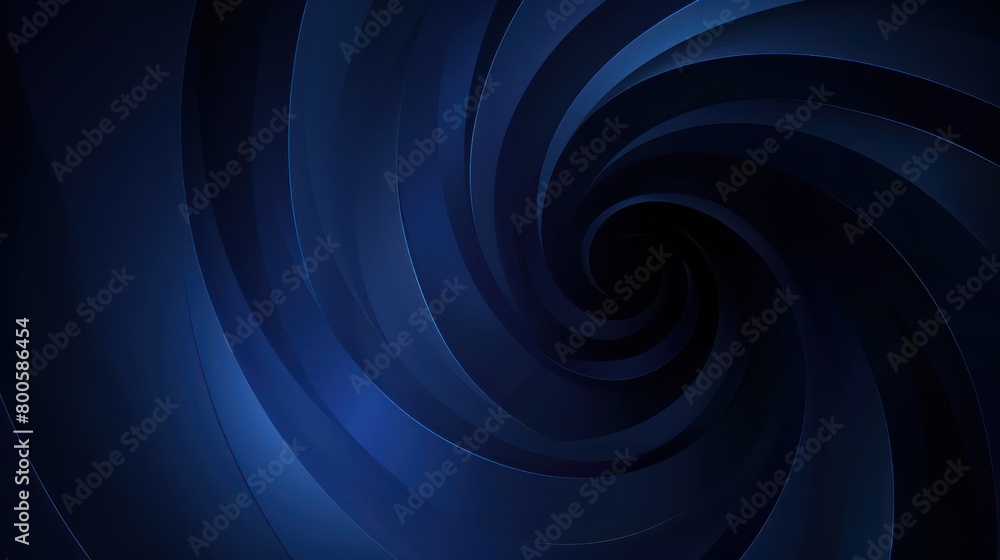 Poster an artistic representation of a gradient spiral dominating the frame with multiple shades of blue cr