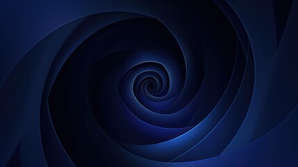 A deep blue spiral vortex that captivates with its abstract form and could symbolize a portal or deep thought