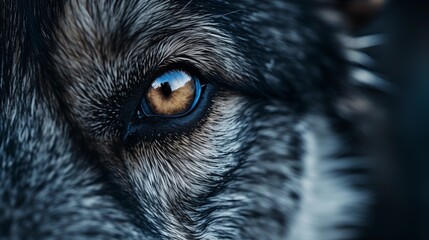 Soulful Wolf Eyes Reflection.