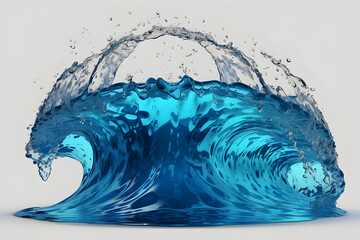 Obraz premium A wave of blue water.