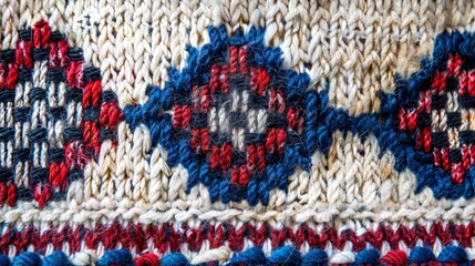 Textiles background: Handwoven unique pattern, Detailed Close-up of Handwoven geometric handmade Textile.