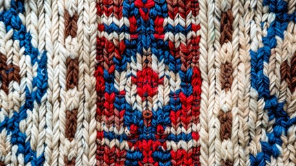 Textiles background: Handwoven unique pattern, Detailed Close-up of Handwoven geometric handmade Textile.