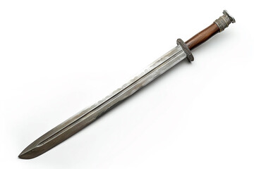 A traditional Chinese jian sword with a straight, double-edged blade, isolated on solid white background.