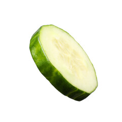 Slice of fresh cucumber isolated on white