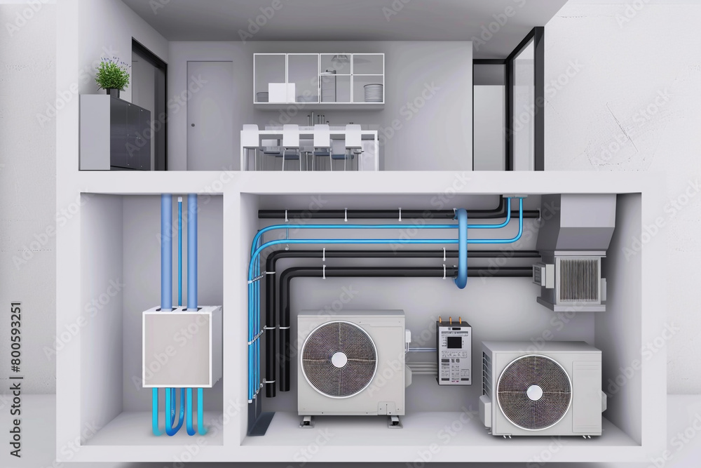 Poster a visual representation of the condensation process in a central air conditioning unit