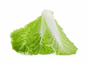 Fresh Chinese cabbage leaves isolated on white