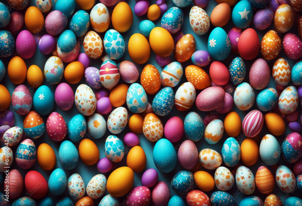 Aufkleber 'pattern eggs vector easter stock illustration background abstract texture design art spring happy p
