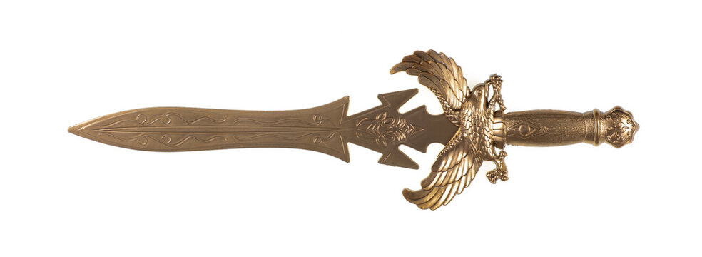 golden sword isolated on white background