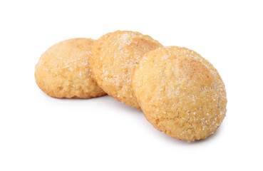 Tasty sweet sugar cookies isolated on white
