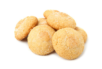 Tasty sweet sugar cookies isolated on white
