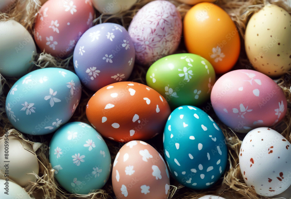 Poster 'easter white set coloring eggs background pages icon abstract design patterns happy line card ornam