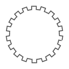 gear or cog shape with round pencil outlines ready to be filled with color, design, texture or text