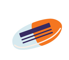 Erase orange and grey color vector illustration. Drawing tool isolated