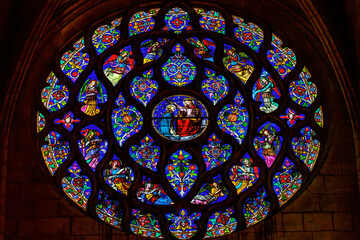 Mary Coronation Stained Glass Saint Nizier Church Lyon France - 800598203