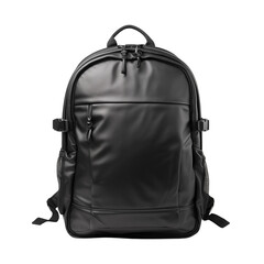 black backpack isolated on transparent or white background, png