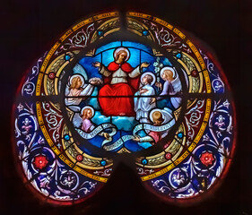 Jesus Christ Heaven Stained Glass Saint Nizier Church Lyon France - 800598422