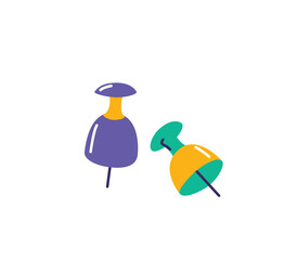 Pin thumbtack vector illustration. Pushpin isolated on white