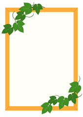 蔦を巻いた縦向きの木製のパネル_薄め
