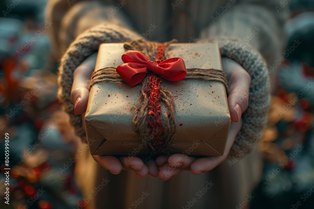Poster exchanging meaningful gifts that hold sentimental value, symbolizing the depth of affection and thou