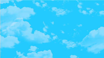 blue sky with clouds. Light sky blue shades watercolor background. Sky Nature Landscape Background. sky background with white fluffy clouds.><