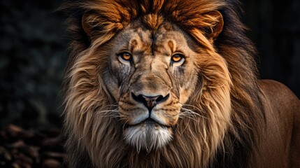 Fototapeta premium a photo majestic lion in its natural habitat