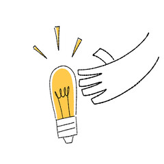 Lamp Idea Good Idea Hand of businessman holding light bulb. Business creative idea concept. 