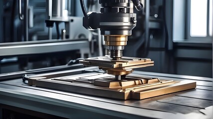 CNC milling machine for metalworking. cutting-edge machining idea.