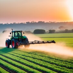Fototapeta premium Tractor working on field. Agriculture