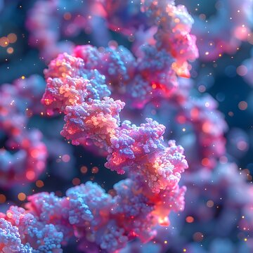 Captivating 3D of a Lambda Baryon with Intricate Molecular Details in a Vibrant Scientific Color Palette