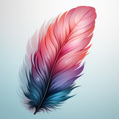 Watercolor soft pastel detailed feather in watercolor style vector, clipart Illustration, Generative Ai