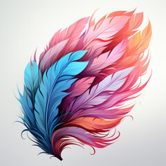 Obraz premium Watercolor soft pastel detailed feather in watercolor style vector, clipart Illustration, Generative Ai