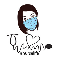 Nurse SVG , Nurse Quotes SVG, heart beat svg Doctor Svg, Nurse Superhero, Nurse Svg Heart, Nurse Life, Stethoscope, Cut Files For Cricut, Silhouette, nurse dress and element ,