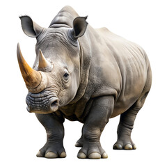 Obraz premium Rhinoceros Standing in Front of White Background