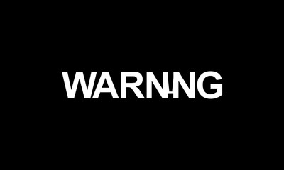 Text Illustration of the 'WARNING!' Sign, Simple and Flat Style, Eye Catching and Memorable. Can use for Banner, Sticker, Website, Apps, or Graphic Design Element. Vector Illustration