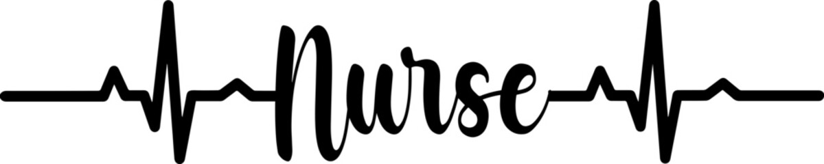 Obraz premium Nurse SVG , Nurse Quotes SVG, heart beat svg Doctor Svg, Nurse Superhero, Nurse Svg Heart, Nurse Life, Stethoscope, Cut Files For Cricut, Silhouette, nurse dress and element ,