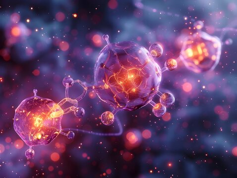 Elegant Antihydrogen Particles Suspended in a 3D Render of Scientific Wonder and Mystery