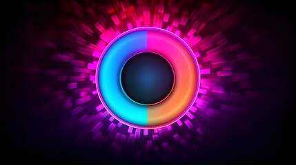  Witness the allure of special offers with a color neon gradient circle banner, adorned with a Mega Sale tag and advertising Discounts symbol, all captured in breathtaking HD resolution for maximum