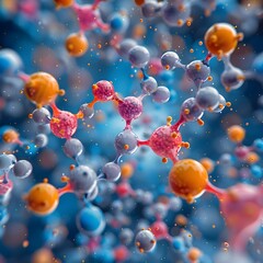 Stunning 3D Render Captures the Mesmerizing Essence of a Molecular Structure with Vibrant Colors and Intricate Details