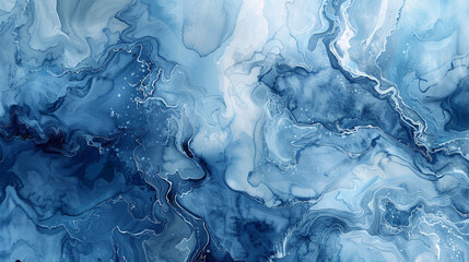 Watercolor abstract art, Light blue ray dark blue