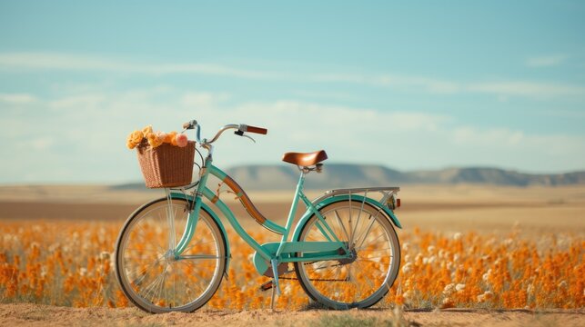a image retro bicycle in wall background