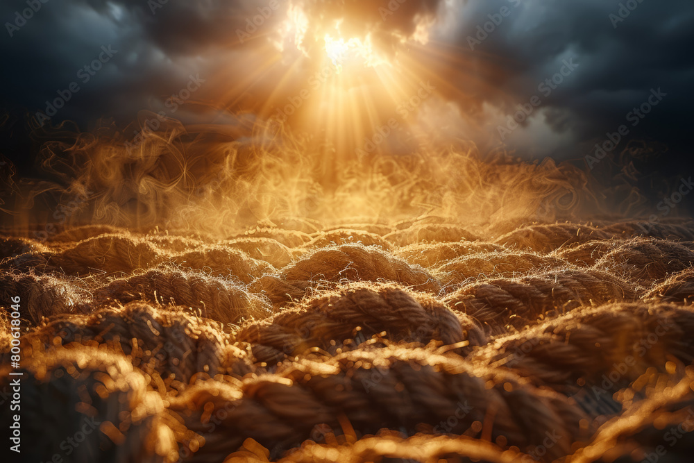 Poster a tapestry woven with threads of ambition and determination, depicting the journey towards fulfillin