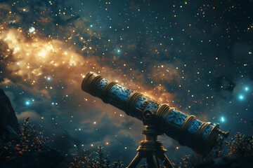 A telescope trained on distant galaxies, where dreams reach beyond the confines of Earth to touch...