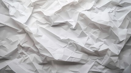 A white paper with a lot of wrinkles and creases. The paper is torn and crumpled, giving it a sense of chaos and disorder. The image evokes a feeling of disarray and confusion - obrazy, fototapety, plakaty