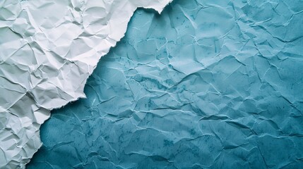 Naklejka premium A blue and white paper with a torn edge. The paper is torn in a way that it looks like it's been ripped apart