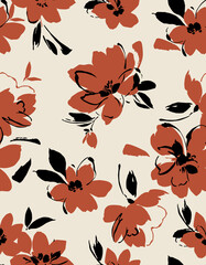 Flowers patterns. Seamless texture backdrop.