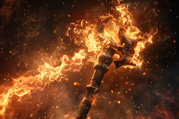 Inferno's embrace mace engulfed in searing flames, incinerating all in its fiery wake.