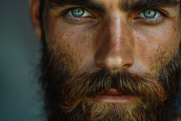 Obraz premium A man with a beard and blue eyes